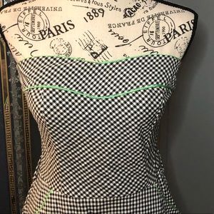 COPY - Teeze me checked dress with lime green edges